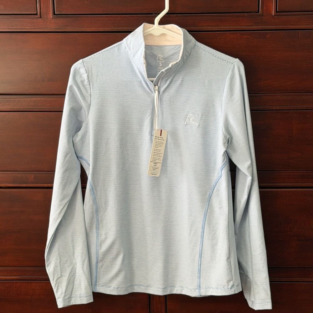 Rhoback Blue and White Stripe Long Sleeve Pullover